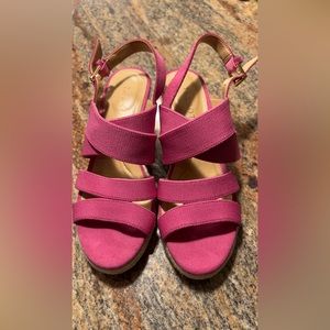 NEW NEW !!! Talbots hot pink espadrilles